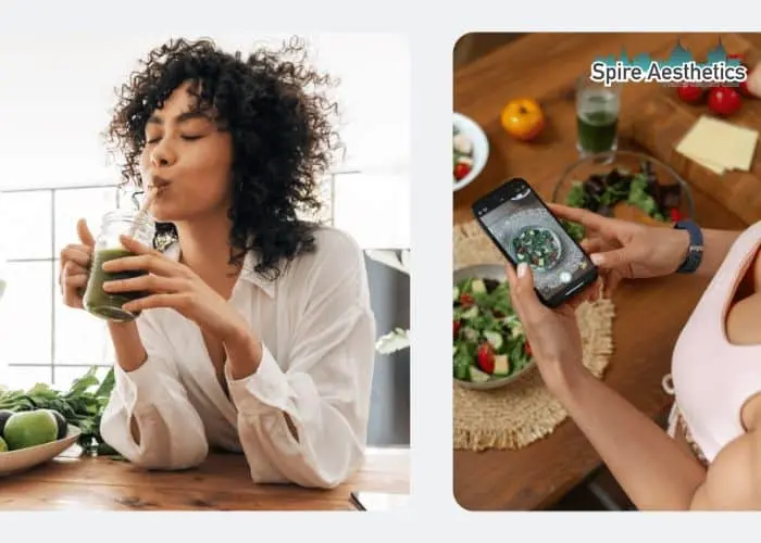 Image of woman looking into her diet and fat freezing Chorley to improve her health